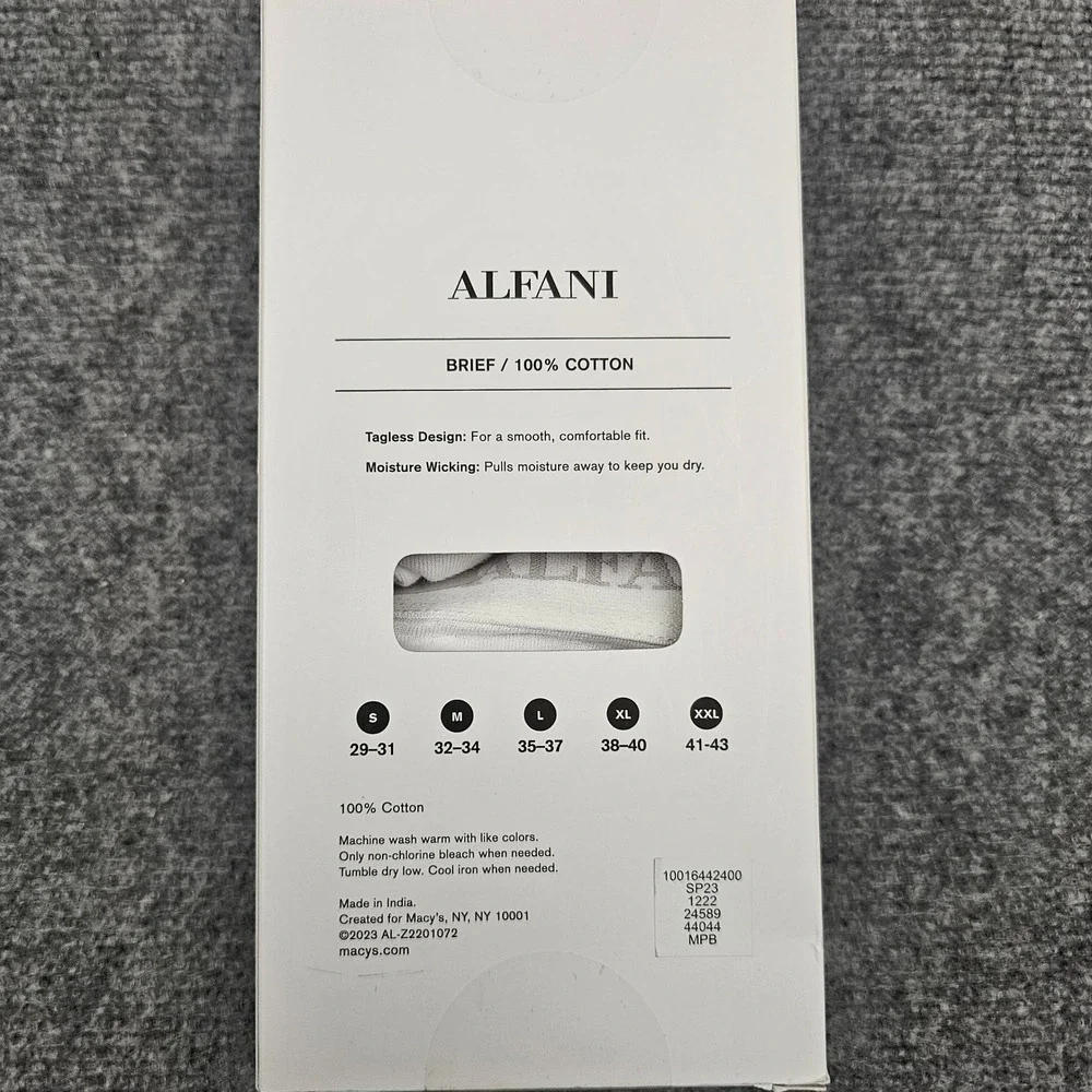 Alfani‎ Mens 4 Pack Trunk Briefs 100% Cotton Tagless Moisture Wicking White XL